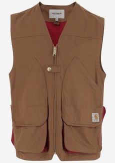 CARHARTT WIP COTTON CANVAS VEST WITH LOGO
