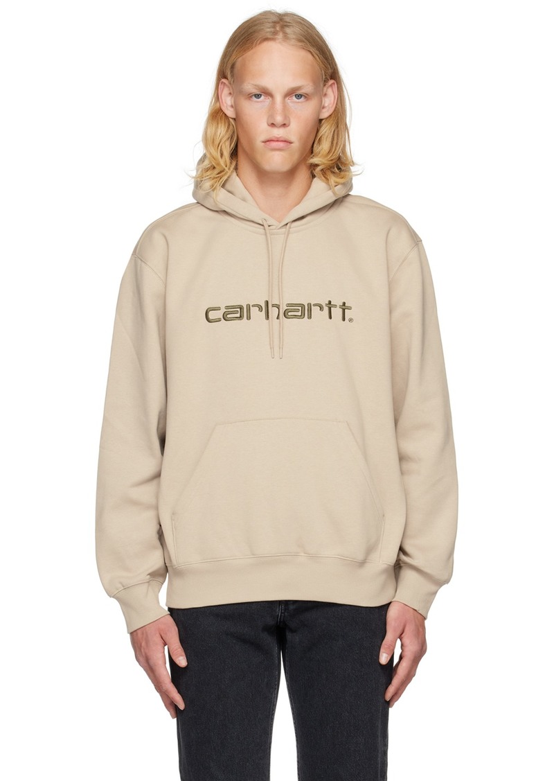 Carhartt Work In Progress Beige Embroidered Hoodie