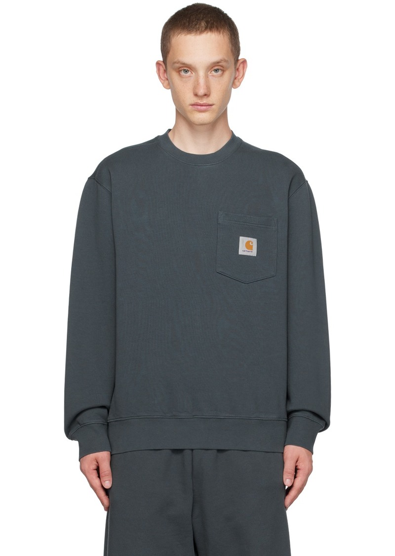 Carhartt Work In Progress Blue Pocket Sweatshirt