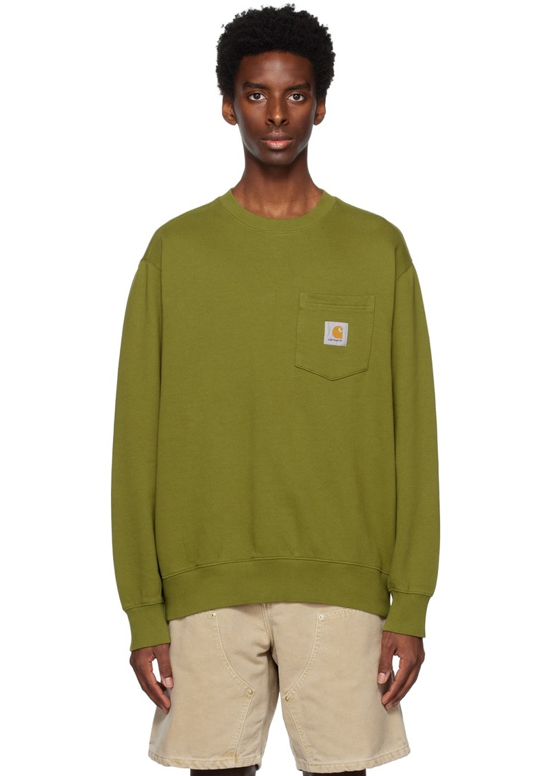 Carhartt Work In Progress Green Pocket Sweatshirt