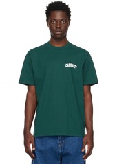 Carhartt Work In Progress Green University Script T-Shirt