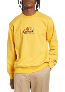 Carhartt Work In Progress Men's Embroidered Logo Crewneck Sweatshirt in Popsicle at Nordstrom