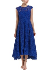 Carmen Marc Valvo Infusion Women's Sleeveless Lace Hi Low W/Beaded Accents On Neckline