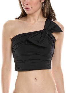 Carmen Marc Valvo One-Shoulder Crop Bikini Top
