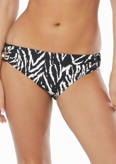 Carmen Marc Valvo Women's Animal-Print O-Ring Bikini Bottoms - Black