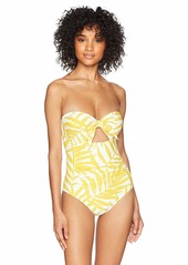 Carmen Marc Valvo Women's Standard Bandeau One Piece Swimsuit with Removable Cups