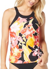 Carmen Marc Valvo Women's Floral-Print High-Neck Tankini - Multi