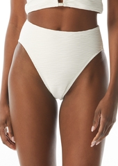 Carmen Marc Valvo Women's Textured High-Waisted Bikini Bottoms - Ivory