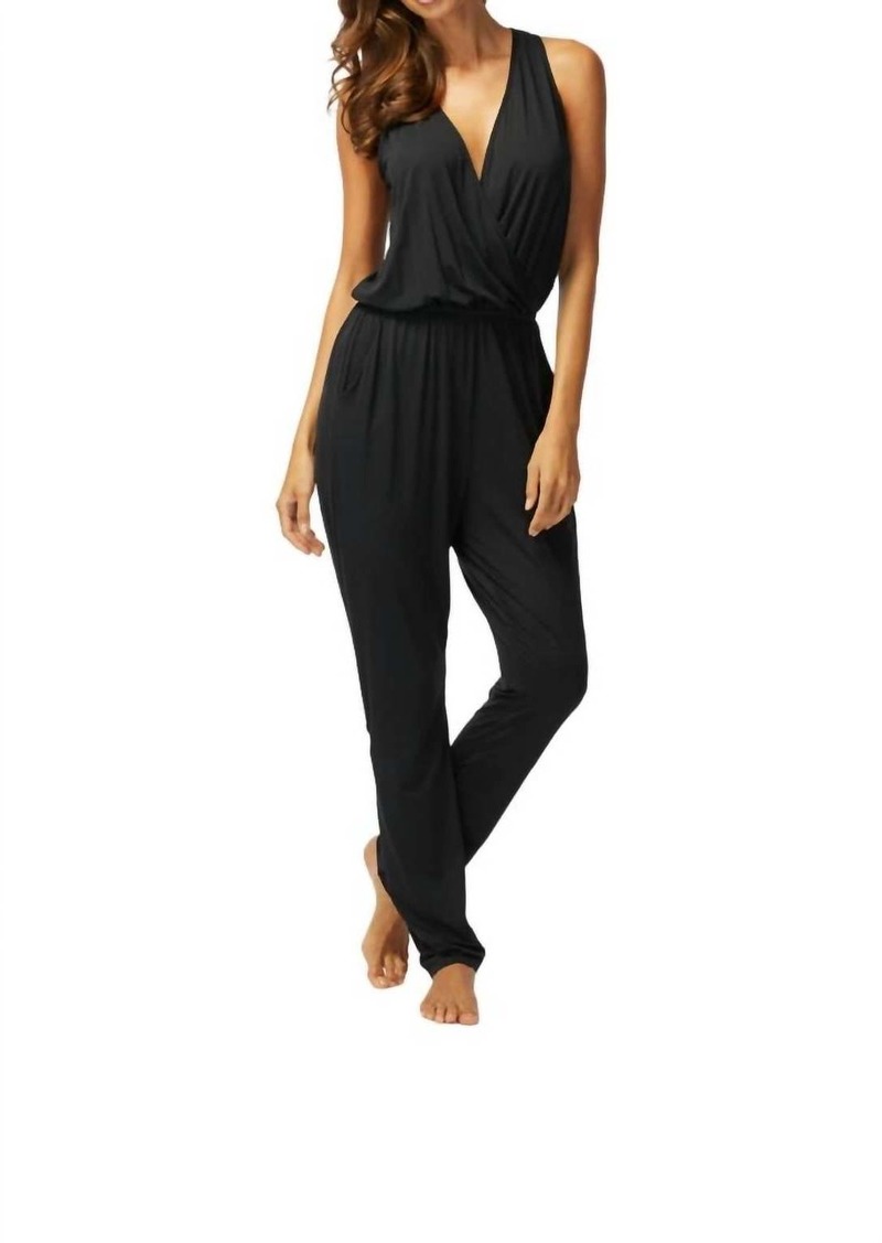 Carmen Marc Valvo Daiquiri Caribbean Jump Suit In Black