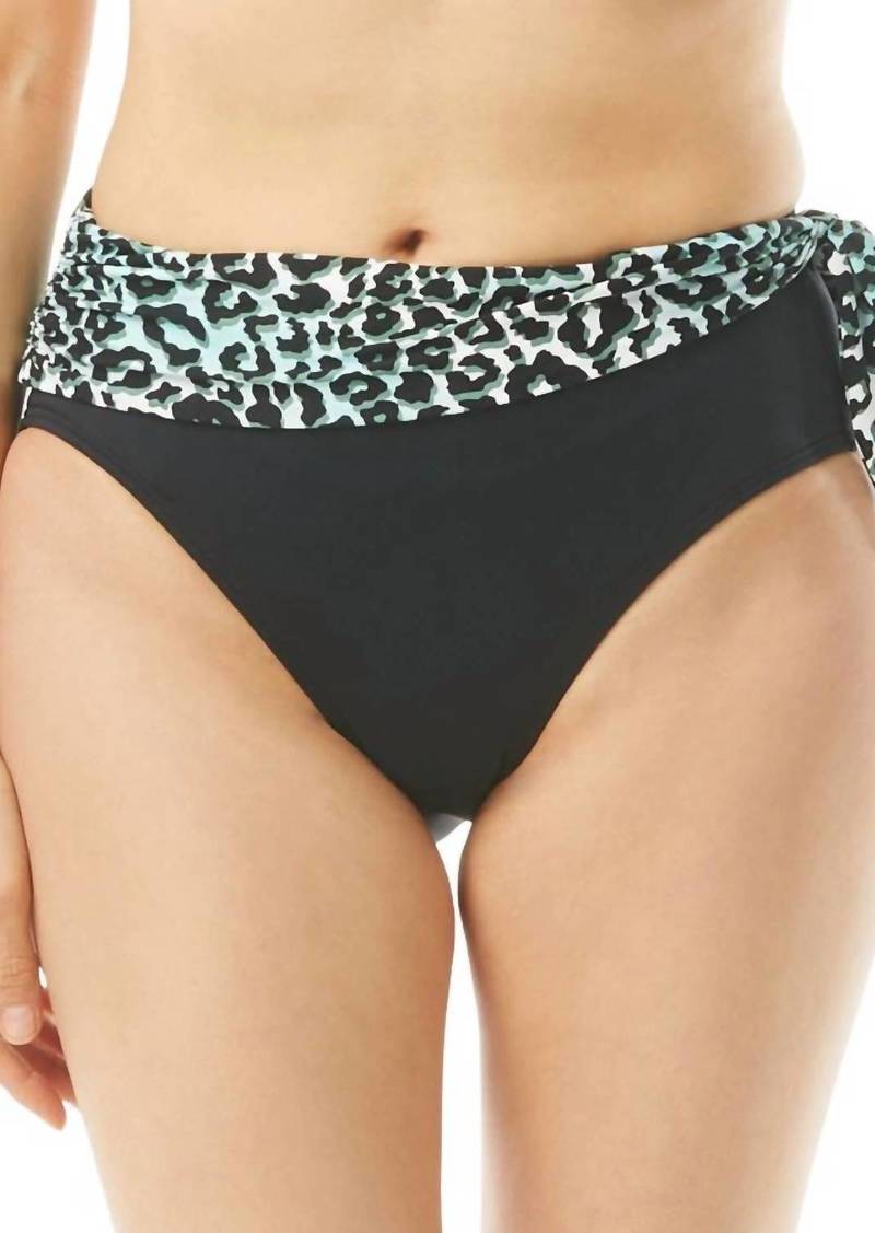 Carmen Marc Valvo Isola Jaguar High Waist Bikini Bottom In Black