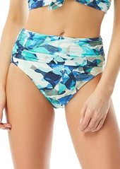 Carmen Marc Valvo Lush Verdure Ruched Bikini Bottoms with Smooth Shaping Liner