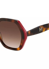 Carolina Herrera 55MM Oversized Geometric Sunglasses