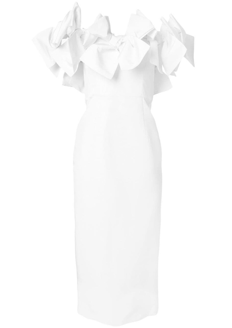 Carolina Herrera bow-detail strapless midi dress