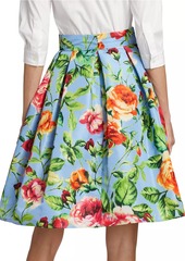 Carolina Herrera Box Pleated Rose Skirt