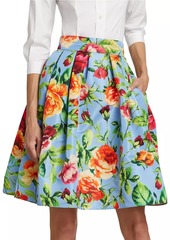 Carolina Herrera Box Pleated Rose Skirt