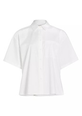 Carolina Herrera Boxy Cotton-Blend Pocket Shirt