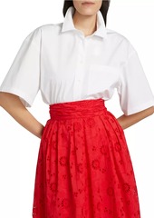 Carolina Herrera Boxy Cotton-Blend Pocket Shirt