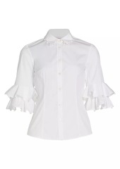 Carolina Herrera Cabana Ruffle-Trim Shirt