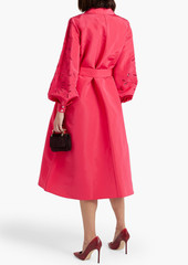 Carolina Herrera - Broderie anglaise silk-faille midi shirt dress - Pink - US 8