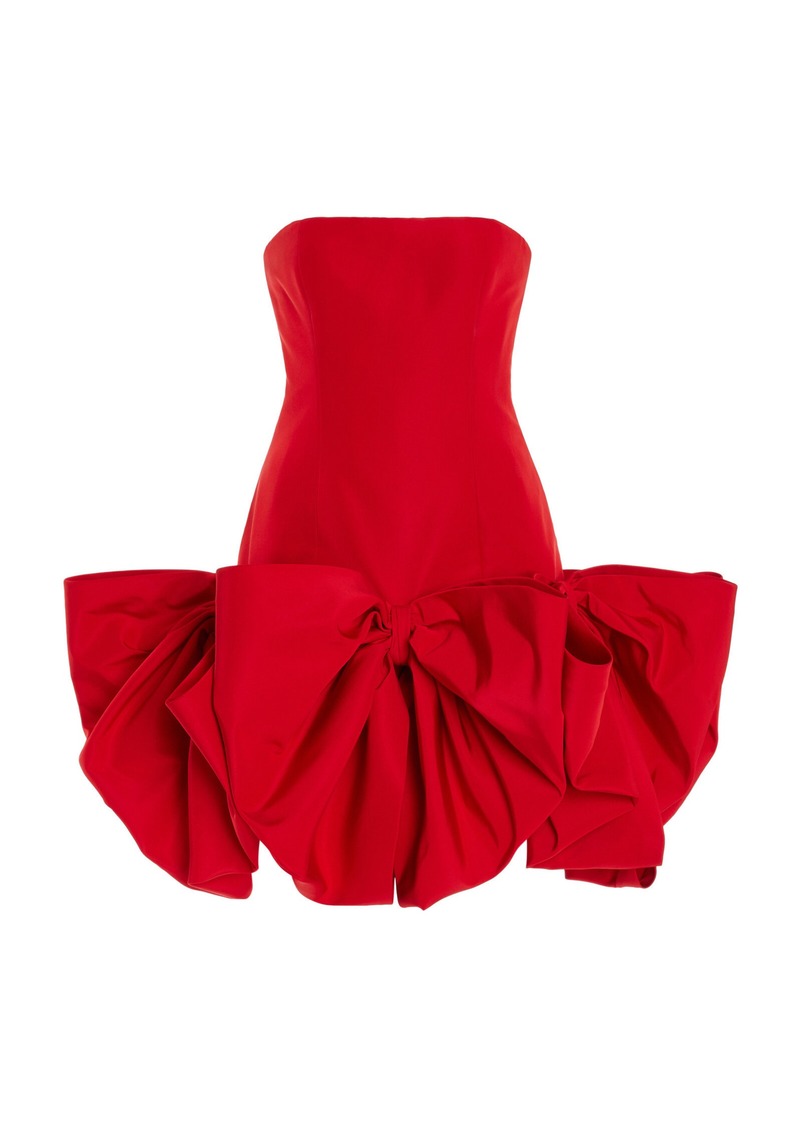 Carolina Herrera - Bow-Detailed Silk Mini Dress - Red - US 0 - Moda Operandi