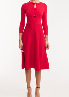 Carolina Herrera - Bow-Detailed Wool Midi Dress - Red - M - Moda Operandi