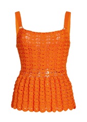 Carolina Herrera - Crocheted Tank Top - Orange - M - Moda Operandi