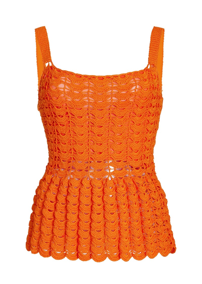 Carolina Herrera - Crocheted Tank Top - Orange - M - Moda Operandi