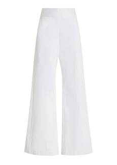 Carolina Herrera - Cropped Cotton-Blend Wide-Leg Pants - White - US 4 - Moda Operandi