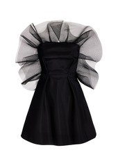 Carolina Herrera - Dramatic Ruffled Bodice Silk Faille Mini Dress - Black - US 2 - Moda Operandi