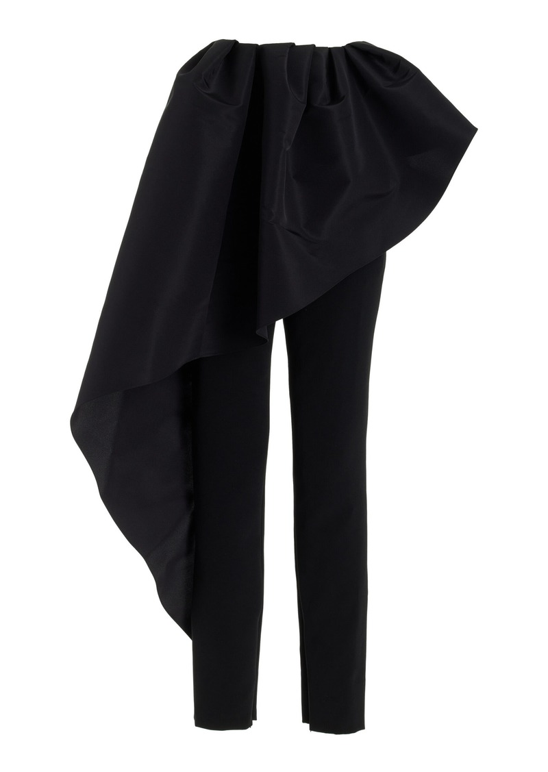 Carolina Herrera - Drape-Detailed Skinny-Leg Pants - Black - US 4 - Moda Operandi