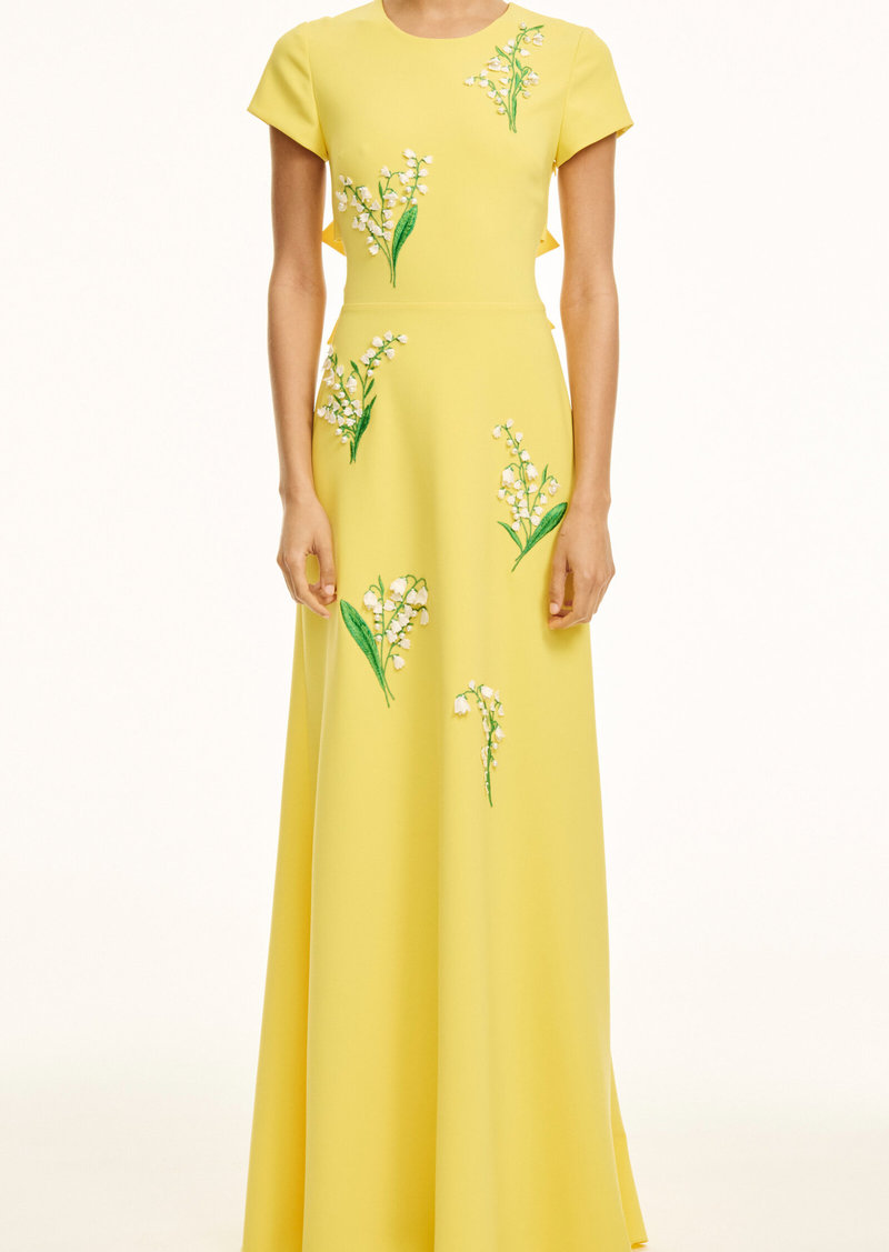 Carolina Herrera - Embroidered Maxi Dress - Yellow - US 0 - Moda Operandi