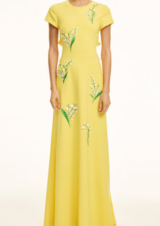 Carolina Herrera - Embroidered Maxi Dress - Yellow - US 4 - Moda Operandi