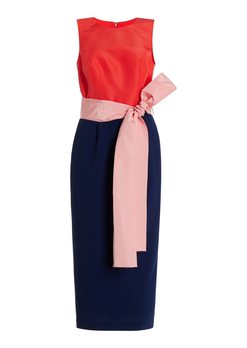 Carolina Herrera - Exclusive Belted Tri-Color Midi Sheath Dress - Multi - US 6 - Moda Operandi