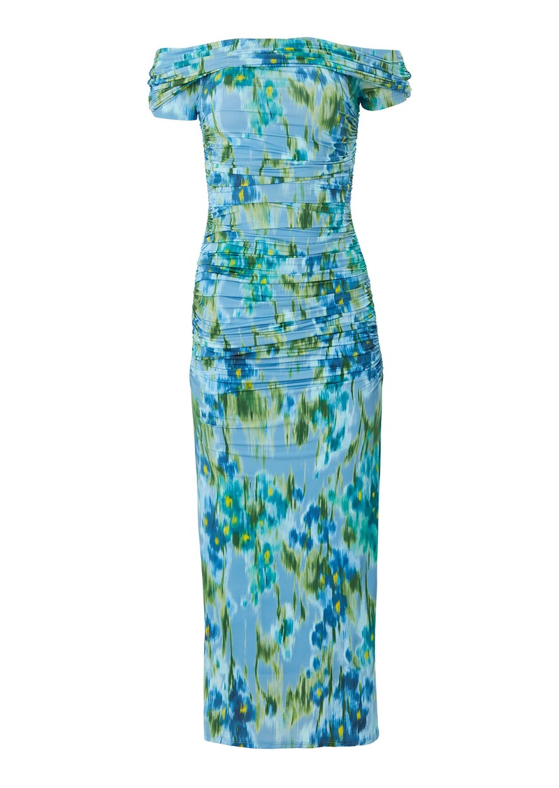 Carolina Herrera - Floral Off-The-Shoulder Crepe Midi Dress - Multi - XS - Moda Operandi