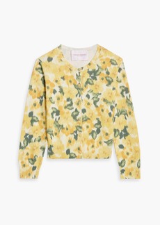 Carolina Herrera - Floral-print silk and cotton-blend cardigan - Yellow - XS