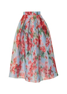 Carolina Herrera - Floral Silk Chiffon Midi Skirt - Multi - US 4 - Moda Operandi