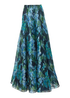 Carolina Herrera - Floral Silk Chiffon Palazzo Pants - Multi - US 8 - Moda Operandi