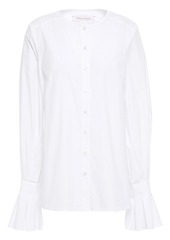 Carolina Herrera - Fluted cotton-blend poplin shirt - White - US 6