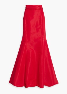 Carolina Herrera - Fluted silk-faille maxi skirt - Red - US 2