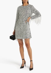 Carolina Herrera - Fringed embellished silk mini dress - Metallic - US 4