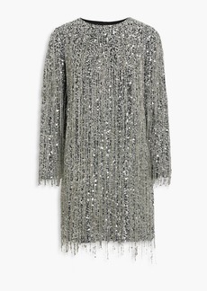Carolina Herrera - Fringed embellished silk mini dress - Metallic - US 4