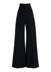 Carolina Herrera - High-Waist Stretch-Wool Wide-Leg Pants - Grey - US 2 - Moda Operandi