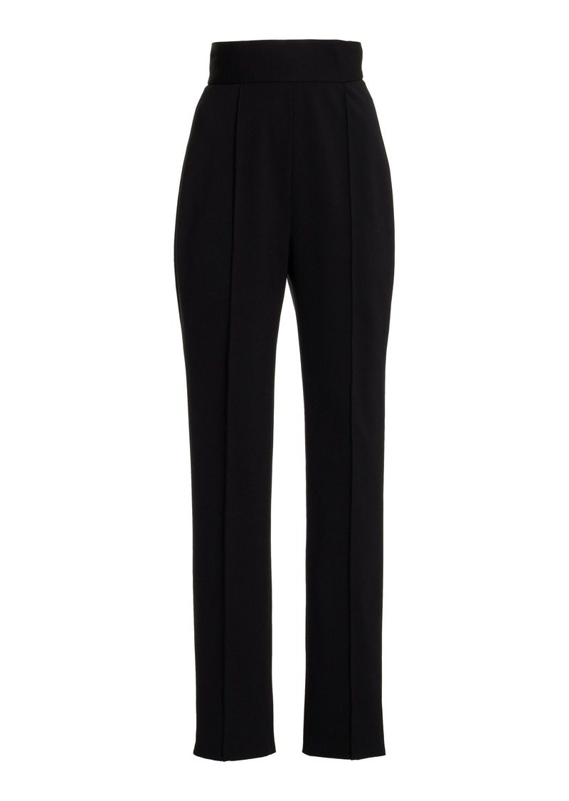 Carolina Herrera - High-Waisted Stretch Wool Skinny Pants - Black - US 10 - Moda Operandi
