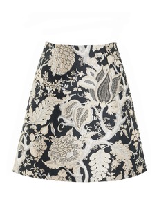 Carolina Herrera - Jacquard Mini Skirt - Black/white - US 6 - Moda Operandi