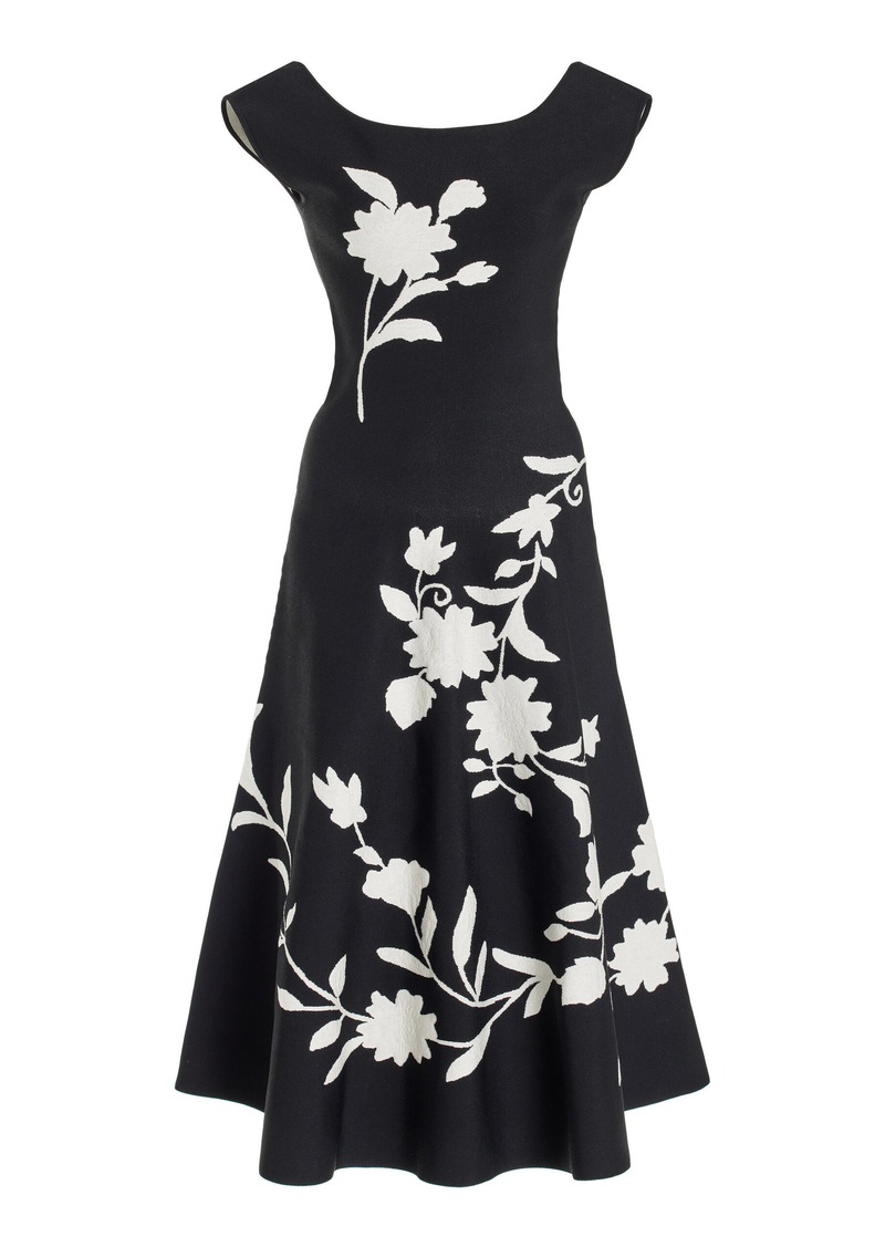 Carolina Herrera - Knit Midi Dress - Black/white - S - Moda Operandi