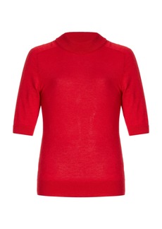 Carolina Herrera - Mock Neck Knit Stretch-Wool Top - Red - XS - Moda Operandi