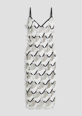 Carolina Herrera - Organza-appliquéd embellished crepe midi dress - White - US 6