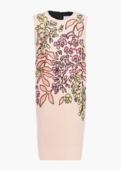 Carolina Herrera - Paneled embellished crepe and silk-taffeta mini dress - Pink - US 2