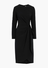 Carolina Herrera - Pleated draped crepe dress - Black - US 10