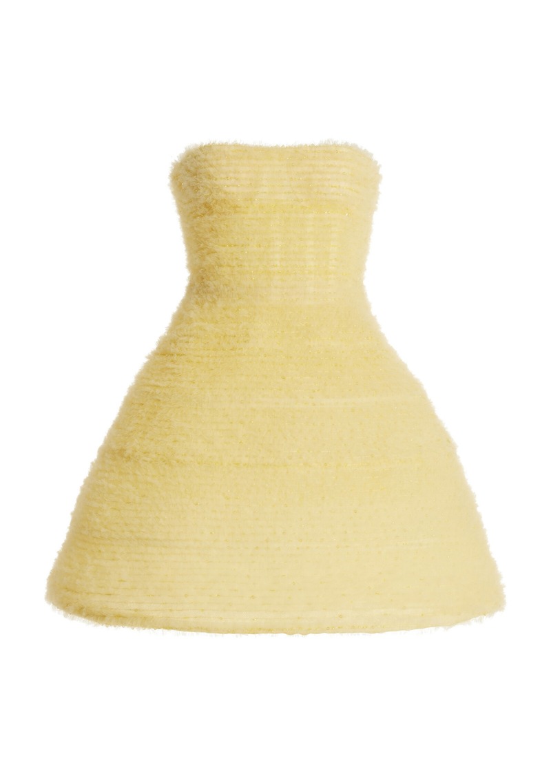 Carolina Herrera - Pleated Tulle Corset Mini Dress - Yellow - US 2 - Moda Operandi